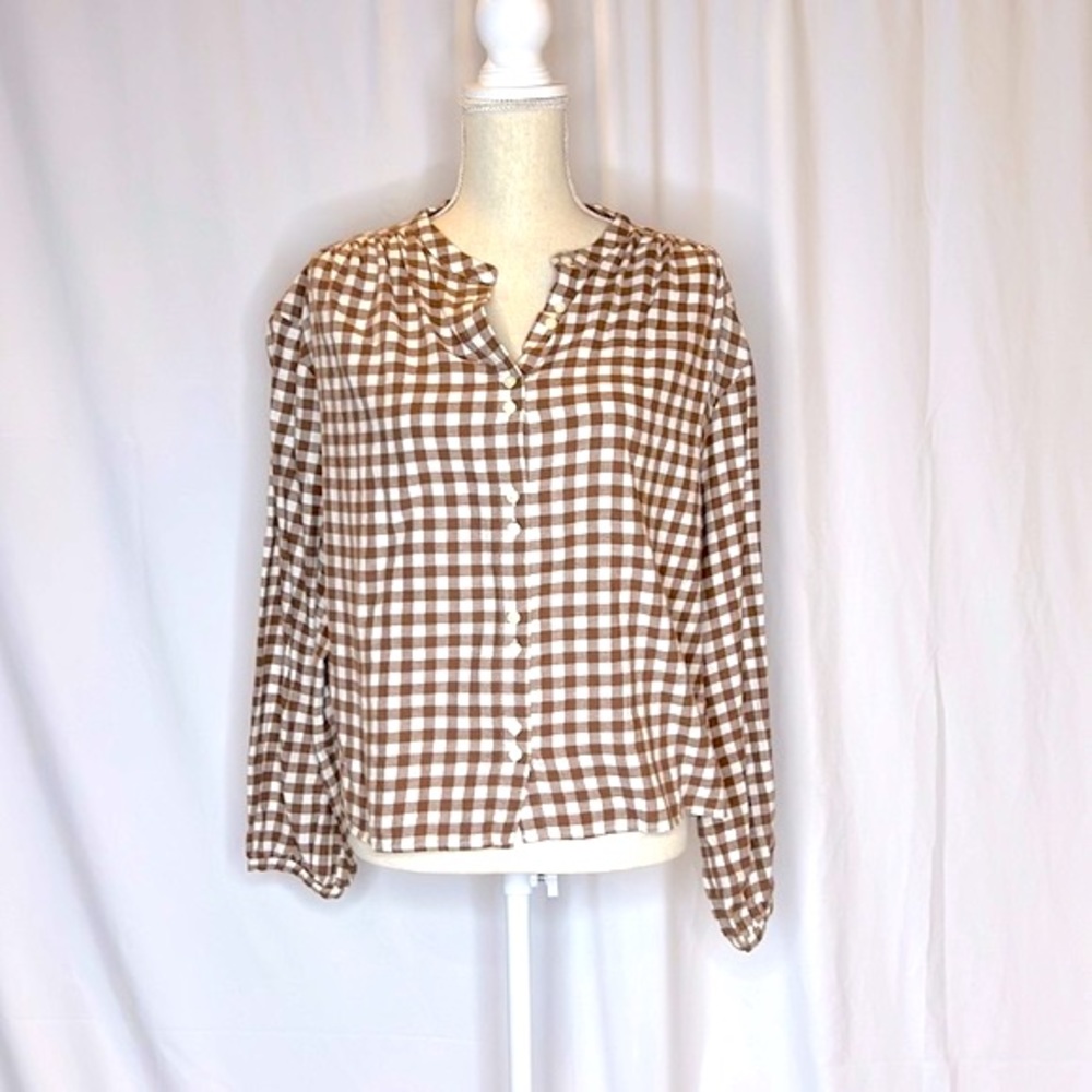 GAP Flannel Double Button Long Sleeve Top size medium - Picture 4 of 12